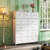 image:imageWLIVE Storage Organizer Unit with 11 Fabric Bins Storage Drawers Organizer with Steel Frame Tall Storage Tower Organizaton for Living Room Hallway Office Cream WhiteWhite