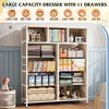 image:imageWLIVE Storage Organizer Unit with 11 Fabric Bins Storage Drawers Organizer with Steel Frame Tall Storage Tower Organizaton for Living Room Hallway Office Cream WhiteCream White