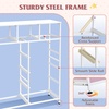 image:imageWLIVE Storage Organizer Unit with 11 Fabric Bins Storage Drawers Organizer with Steel Frame Tall Storage Tower Organizaton for Living Room Hallway Office Cream WhiteAPink