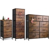image:imageWLIVE 3 Drawer 5 Drawer and 9 Drawer Dresser Set Dresser for Bedroom Closet Hallway Storage Organizer Unit Dressers amp Chests of Drawers Rustic Brown Wood Grain Print