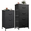 image:imageWLIVE 3 Drawer and 4 Drawer Dresser Set Dresser for Bedroom Closet Hallway Storage Organizer Unit Dressers amp Chests of Drawers with Fabric Bins Dark Grey