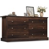 image:imageWLIVE 63 Dresser for Bedroom Modern 9 Drawer Dresser with Exclusive AntiTip Structure Large Wooden Chest of Drawers with Metal Handles for Living Room Hallway Closet Home Furniture WhiteRustic Brown