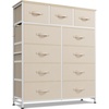image:imageWLIVE Storage Organizer Unit with 11 Fabric Bins Storage Drawers Organizer with Steel Frame Tall Storage Tower Organizaton for Living Room Hallway Office Cream WhiteCream White