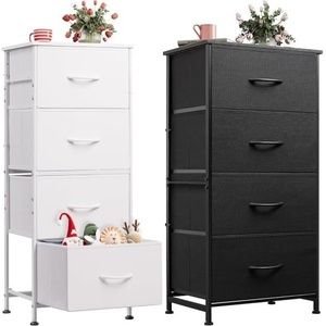 image:imageWLIVE 2 Sets 4 Drawer Dresser Dresser for Bedroom Closet Hallway Storage Organizer Unit Dressers amp Chests of Drawers with Fabric Bins