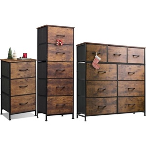 image:imageWLIVE 3 Drawer 5 Drawer and 9 Drawer Dresser Set Dresser for Bedroom Closet Hallway Storage Organizer Unit Dressers amp Chests of Drawers Rustic Brown Wood Grain Print