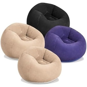 image:imageWLIVE 4 Pcs Inflatable Bean Bag Chair Purple1 Black1 Beige2
