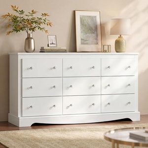 image:imageWLIVE 63 Dresser for Bedroom Modern 9 Drawer Dresser with Exclusive AntiTip Structure Large Wooden Chest of Drawers with Metal Handles for Living Room Hallway Closet Home Furniture WhiteWhite