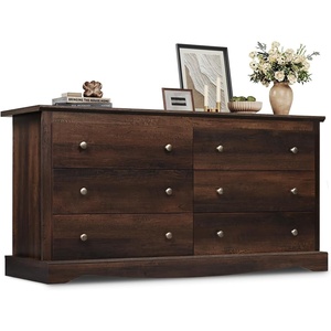 image:imageWLIVE 63 Dresser for Bedroom Modern 9 Drawer Dresser with Exclusive AntiTip Structure Large Wooden Chest of Drawers with Metal Handles for Living Room Hallway Closet Home Furniture WhiteRustic Brown