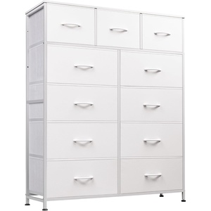 image:imageWLIVE Storage Organizer Unit with 11 Fabric Bins Storage Drawers Organizer with Steel Frame Tall Storage Tower Organizaton for Living Room Hallway Office Cream WhiteWhite