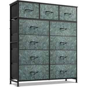 image:imageWLIVE Storage Organizer Unit with 11 Fabric Bins Storage Drawers Organizer with Steel Frame Tall Storage Tower Organizaton for Living Room Hallway Office Cream WhiteTurquoise
