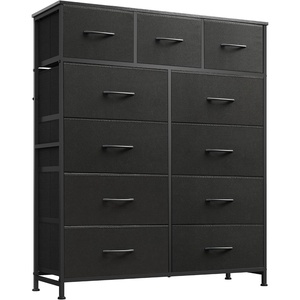 image:imageWLIVE Storage Organizer Unit with 11 Fabric Bins Storage Drawers Organizer with Steel Frame Tall Storage Tower Organizaton for Living Room Hallway Office Cream WhiteCharcoal Black
