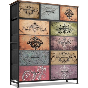 image:imageWLIVE Storage Organizer Unit with 11 Fabric Bins Storage Drawers Organizer with Steel Frame Tall Storage Tower Organizaton for Living Room Hallway Office Cream WhitePattern