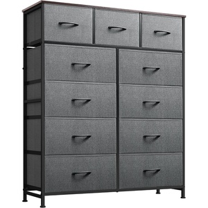 image:imageWLIVE Storage Organizer Unit with 11 Fabric Bins Storage Drawers Organizer with Steel Frame Tall Storage Tower Organizaton for Living Room Hallway Office Cream WhiteDark Grey