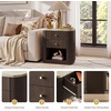 image:imageWLIVE Fluted Nightstand Set of 2 with Charging Station Mid Century Modern Wood Night Stand with Marble Top 2 Drawers OpenStorage End Table for Living Room WalnutWalnut