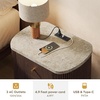 image:imageWLIVE Fluted Nightstand Set of 2 with Charging Station Mid Century Modern Wood Night Stand with Marble Top 2 Drawers OpenStorage End Table for Living Room Natural OakWalnut