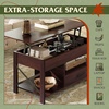 image:imageWLIVE Round Lift Top Coffee Table with Storage Shelf and Hidden Compartment Farmhouse Small Coffee Table with 2 Tier for Living Room and Home Office Rustic BrownEspresso