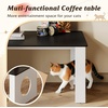 image:imageWLIVE Round Lift Top Coffee Table with Storage Shelf and Hidden Compartment Farmhouse Small Coffee Table with 2 Tier for Living Room and Home Office Rustic BrownWhite