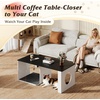 image:imageWLIVE Round Lift Top Coffee Table with Storage Shelf and Hidden Compartment Farmhouse Small Coffee Table with 2 Tier for Living Room and Home Office Rustic BrownWhite