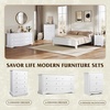 image:imageWLIVE 6 Drawer Dresser for Bedroom59 Wood Dresser with AntiTip Structure  SGS Certification Large Modern Chest of Drawers for Living Room Hallway Closet Home Furniture TV stand BlackWhite