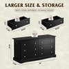 image:imageWLIVE 6 Drawer Dresser for Bedroom59 Wood Dresser with AntiTip Structure  SGS Certification Large Modern Chest of Drawers for Living Room Hallway Closet Home Furniture TV stand BlackBlack