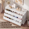 image:imageWLIVE 6 Drawer Dresser for Bedroom59 Wood Dresser with AntiTip Structure  SGS Certification Large Modern Chest of Drawers for Living Room Hallway Closet Home Furniture TV stand BlackWhite