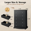 image:imageWLIVE 6 Drawer Dresser for Bedroom59 Wood Dresser with AntiTip Structure  SGS Certification Large Modern Chest of Drawers for Living Room Hallway Closet Home Furniture TV stand BlackBlack