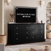 image:imageWLIVE 6 Drawer Dresser for Bedroom59 Wood Dresser with AntiTip Structure  SGS Certification Large Modern Chest of Drawers for Living Room Hallway Closet Home Furniture TV stand BlackBlack