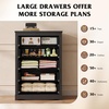 image:imageWLIVE 6 Drawer Dresser for Bedroom59 Wood Dresser with AntiTip Structure  SGS Certification Large Modern Chest of Drawers for Living Room Hallway Closet Home Furniture TV stand BlackBlack