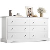 image:imageWLIVE 6 Drawer Dresser for Bedroom59 Wood Dresser with AntiTip Structure  SGS Certification Large Modern Chest of Drawers for Living Room Hallway Closet Home Furniture TV stand BlackWhite