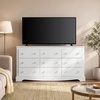 image:imageWLIVE 6 Drawer Dresser for Bedroom59 Wood Dresser with AntiTip Structure  SGS Certification Large Modern Chest of Drawers for Living Room Hallway Closet Home Furniture TV stand BlackWhite