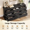 image:imageWLIVE 6 Drawer Dresser for Bedroom59 Wood Dresser with AntiTip Structure  SGS Certification Large Modern Chest of Drawers for Living Room Hallway Closet Home Furniture TV stand BlackBlack