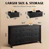image:imageWLIVE Brown Dresser for Bedroom 9 Drawer Wooden Chest of Drawers with SGSTested AntiTip Design 62 Inch Wide Rustic Dresser TV Stand for Living Room Hallway and Closet Large Storage CabinetBlack