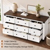 image:imageWLIVE Brown Dresser for Bedroom 9 Drawer Wooden Chest of Drawers with SGSTested AntiTip Design 62 Inch Wide Rustic Dresser TV Stand for Living Room Hallway and Closet Large Storage CabinetWhite