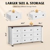 image:imageWLIVE Brown Dresser for Bedroom 9 Drawer Wooden Chest of Drawers with SGSTested AntiTip Design 62 Inch Wide Rustic Dresser TV Stand for Living Room Hallway and Closet Large Storage CabinetWhite