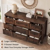 image:imageWLIVE Brown Dresser for Bedroom 9 Drawer Wooden Chest of Drawers with SGSTested AntiTip Design 62 Inch Wide Rustic Dresser TV Stand for Living Room Hallway and Closet Large Storage CabinetRustic Brown