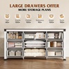 image:imageWLIVE Brown Dresser for Bedroom 9 Drawer Wooden Chest of Drawers with SGSTested AntiTip Design 62 Inch Wide Rustic Dresser TV Stand for Living Room Hallway and Closet Large Storage CabinetWhite