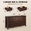 image:imageWLIVE Brown Dresser for Bedroom 9 Drawer Wooden Chest of Drawers with SGSTested AntiTip Design 62 Inch Wide Rustic Dresser TV Stand for Living Room Hallway and Closet Large Storage CabinetRustic Brown