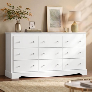 image:imageWLIVE 6 Drawer Dresser for Bedroom59 Wood Dresser with AntiTip Structure  SGS Certification Large Modern Chest of Drawers for Living Room Hallway Closet Home Furniture TV stand BlackWhite