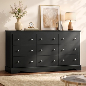 image:imageWLIVE 6 Drawer Dresser for Bedroom59 Wood Dresser with AntiTip Structure  SGS Certification Large Modern Chest of Drawers for Living Room Hallway Closet Home Furniture TV stand BlackBlack