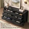 image:imageWLIVE 5 Drawer Black Dresser for Bedroom Unique AntiTip Structure Wood Chest of Drawers with Mental Handles Tall Storage Organizer Cabinet for Living Room Hallway Closet HomeBlack