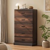 image:imageWLIVE 5 Drawer Black Dresser for Bedroom Unique AntiTip Structure Wood Chest of Drawers with Mental Handles Tall Storage Organizer Cabinet for Living Room Hallway Closet HomeRustic Brown