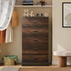 image:imageWLIVE 5 Drawer Black Dresser for Bedroom Unique AntiTip Structure Wood Chest of Drawers with Mental Handles Tall Storage Organizer Cabinet for Living Room Hallway Closet HomeRustic Brown
