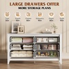 image:imageWLIVE 5 Drawer Black Dresser for Bedroom Unique AntiTip Structure Wood Chest of Drawers with Mental Handles Tall Storage Organizer Cabinet for Living Room Hallway Closet HomeWhite