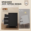 image:imageWLIVE 5 Drawer Black Dresser for Bedroom Unique AntiTip Structure Wood Chest of Drawers with Mental Handles Tall Storage Organizer Cabinet for Living Room Hallway Closet HomeBlack