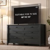 image:imageWLIVE 5 Drawer Black Dresser for Bedroom Unique AntiTip Structure Wood Chest of Drawers with Mental Handles Tall Storage Organizer Cabinet for Living Room Hallway Closet HomeBlack