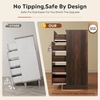 image:imageWLIVE 5 Drawer Black Dresser for Bedroom Unique AntiTip Structure Wood Chest of Drawers with Mental Handles Tall Storage Organizer Cabinet for Living Room Hallway Closet HomeRustic Brown