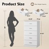image:imageWLIVE 5 Drawer Black Dresser for Bedroom Unique AntiTip Structure Wood Chest of Drawers with Mental Handles Tall Storage Organizer Cabinet for Living Room Hallway Closet HomeWhite