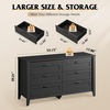 image:imageWLIVE 5 Drawer Black Dresser for Bedroom Unique AntiTip Structure Wood Chest of Drawers with Mental Handles Tall Storage Organizer Cabinet for Living Room Hallway Closet HomeBlack