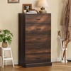 image:imageWLIVE 5 Drawer Black Dresser for Bedroom Unique AntiTip Structure Wood Chest of Drawers with Mental Handles Tall Storage Organizer Cabinet for Living Room Hallway Closet HomeRustic Brown