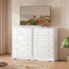 image:imageWLIVE 63 Dresser for Bedroom Modern 9 Drawer Dresser with Exclusive AntiTip Structure Wooden Chest of Drawers with Metal Handles for Living Room Hallway Closet Home Furniture Rustic BrownWhite